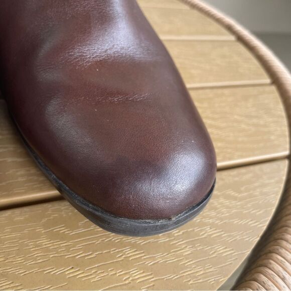 Vintage Thom McAn Brown Leather‎ Slip-on Bootie Women’s 8.5W Retro Block Heel - Picture 7 of 11